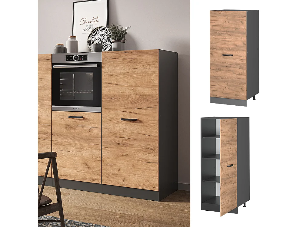 Armoire haute chêne de force doré 60x57x143 r-line