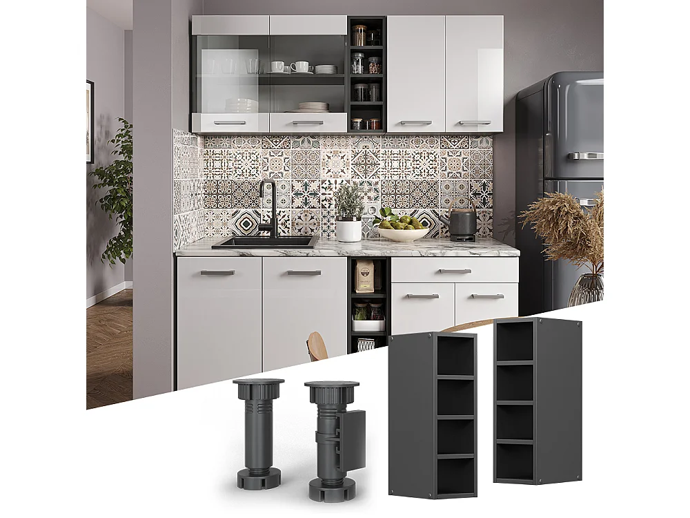 Hangende kast antraciet 20x29x60 r-line