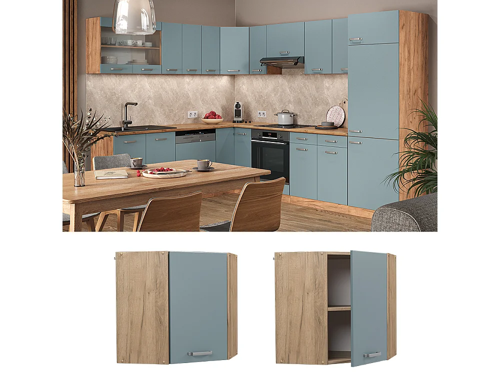 Armario colgante de esquina gris azulado 57x34.1x60 r-line