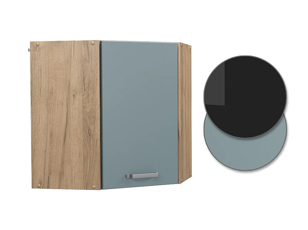 Armario colgante de esquina gris azulado 57x34.1x60 r-line