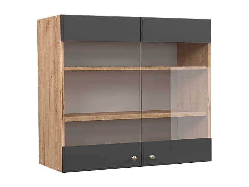 Armoire en verre anthracite-or 80x34.1x72 fame-line