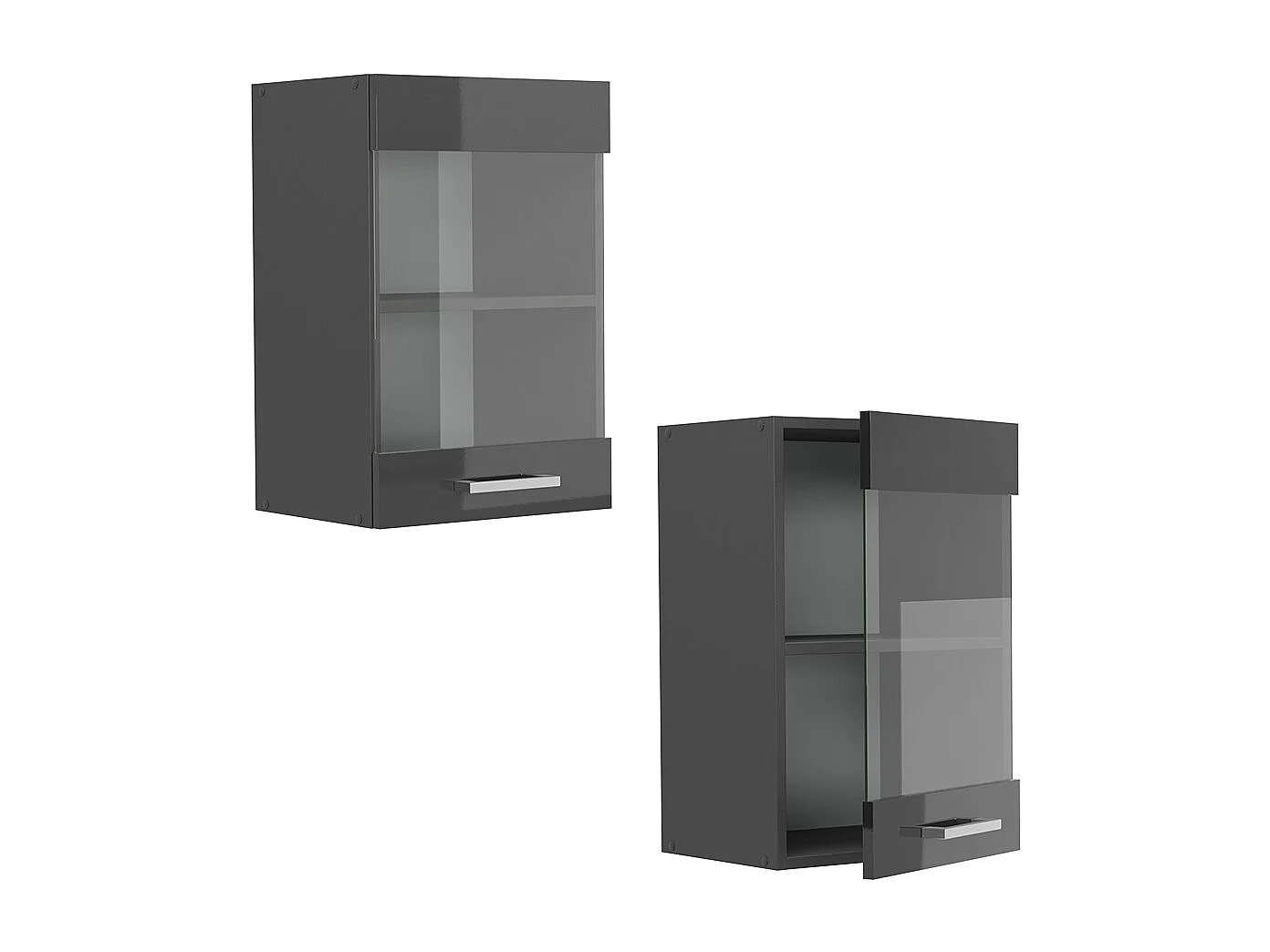 Armario de cocina con vidrio antracita alto brillo 40x31x60 r-line