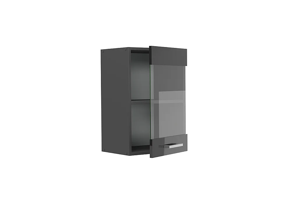 Glass kitchen cabinet anthracite high gloss 40x31x60 r-line