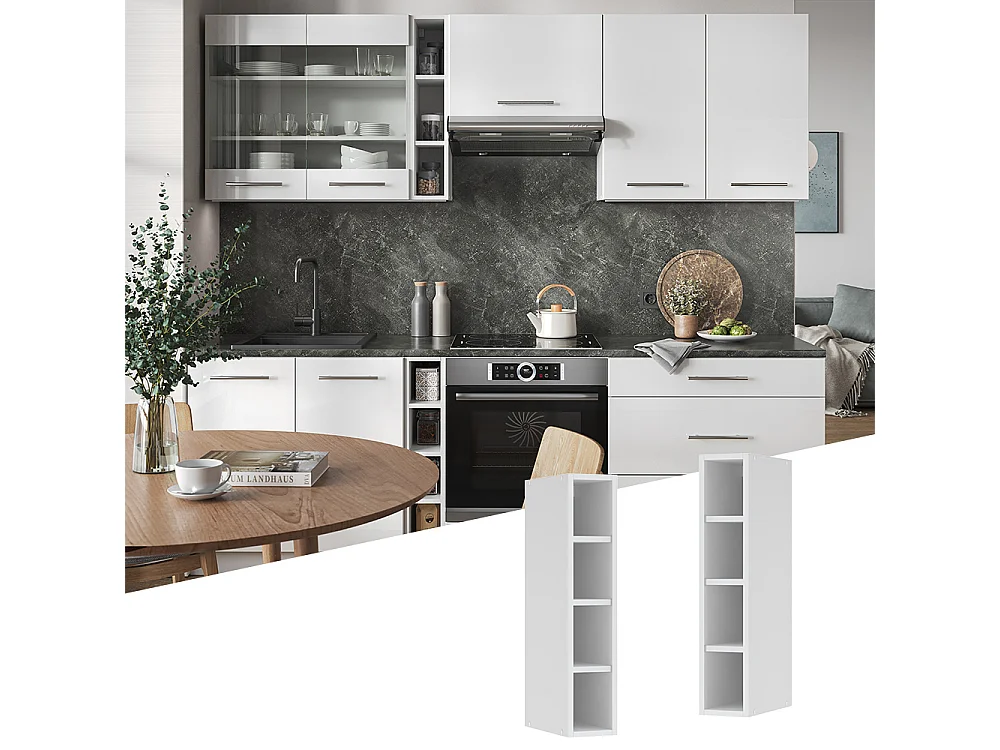 Hanging cabinet white 15x32.5x72 fame-line
