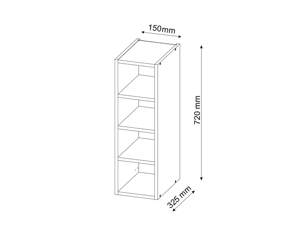 Hanging cabinet white 15x32.5x72 fame-line