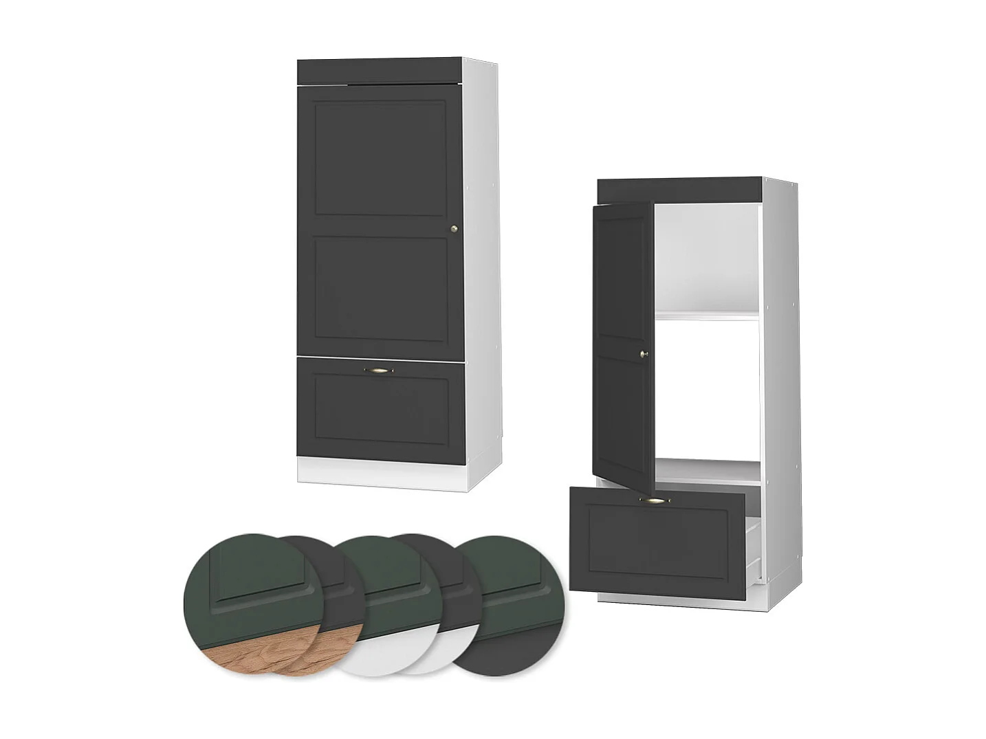 Armoire micro-ondes anthrazit-gold landhaus 60x58.1x153.6 fame-line
