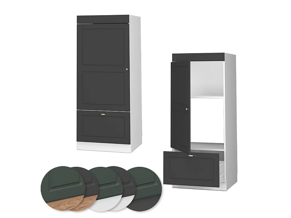 Armoire haute anthrazit-gold landhaus/blanc 60x58.1x153.6 fame-line