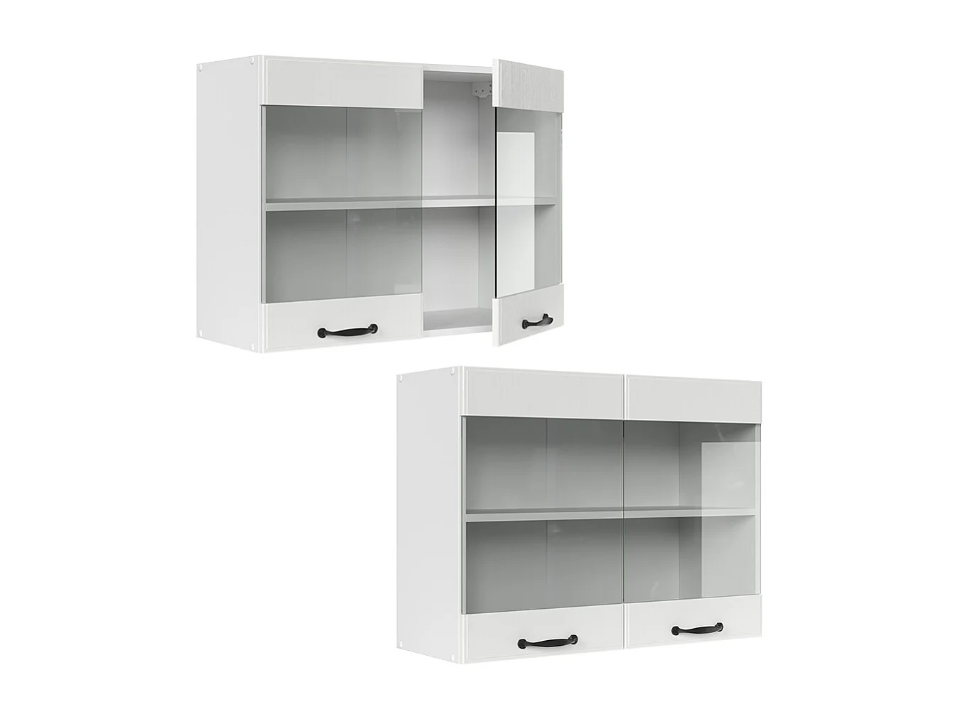 Armario de cocina con vidrio blanco casa de campo 80x31x60 r-line