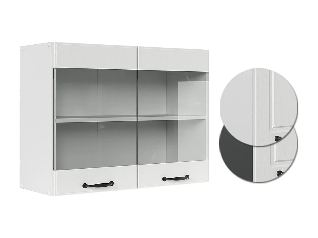 Armoire en verre blanc campagne 80x31x60 r-line