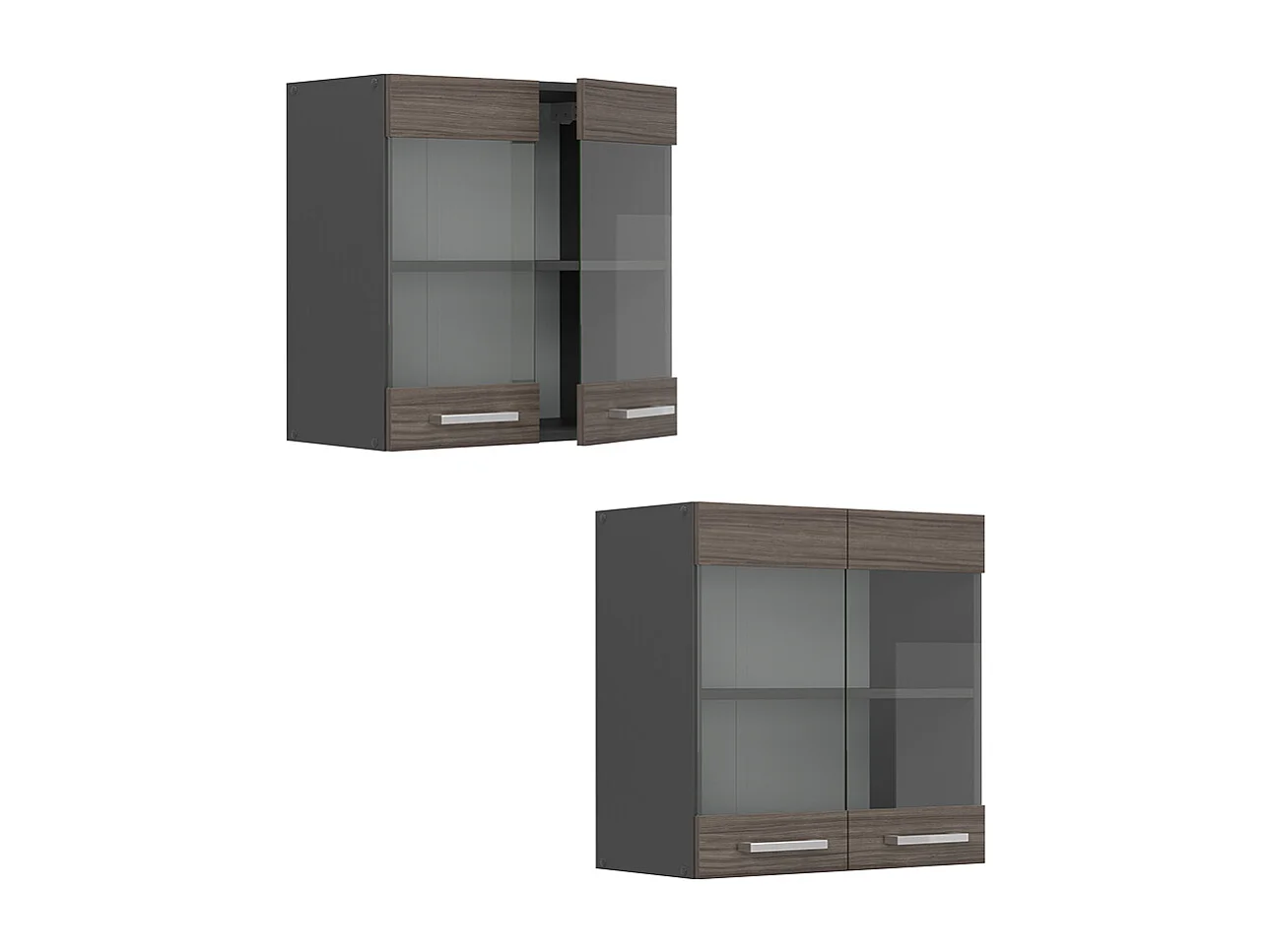 Glazen keukenkast edel grijs 60x31x60 r-line