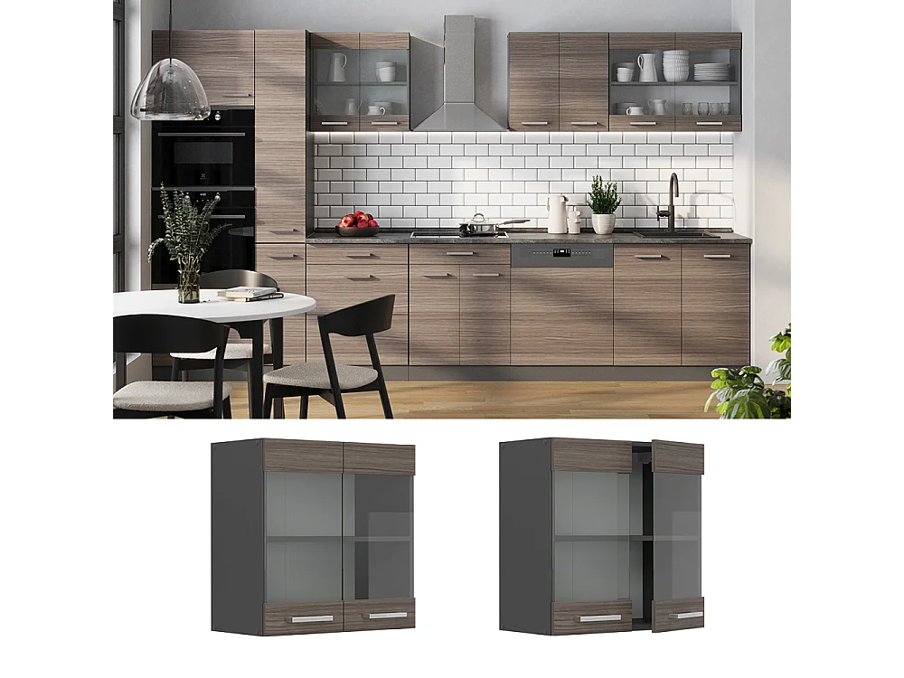 Armoire en verre gris noble 60x31x60 r-line