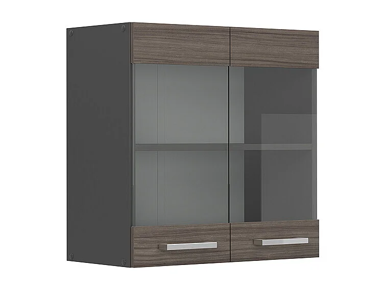 Armario de cocina con vidrio gris noble 60x31x60 r-line