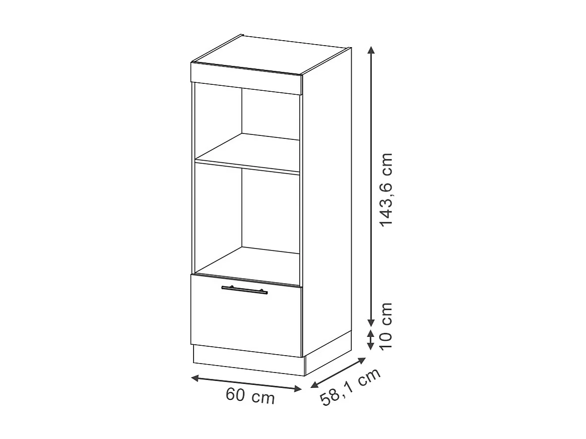 Armoire micro-ondes grisbeige 60x58.1x153.6 fame-line