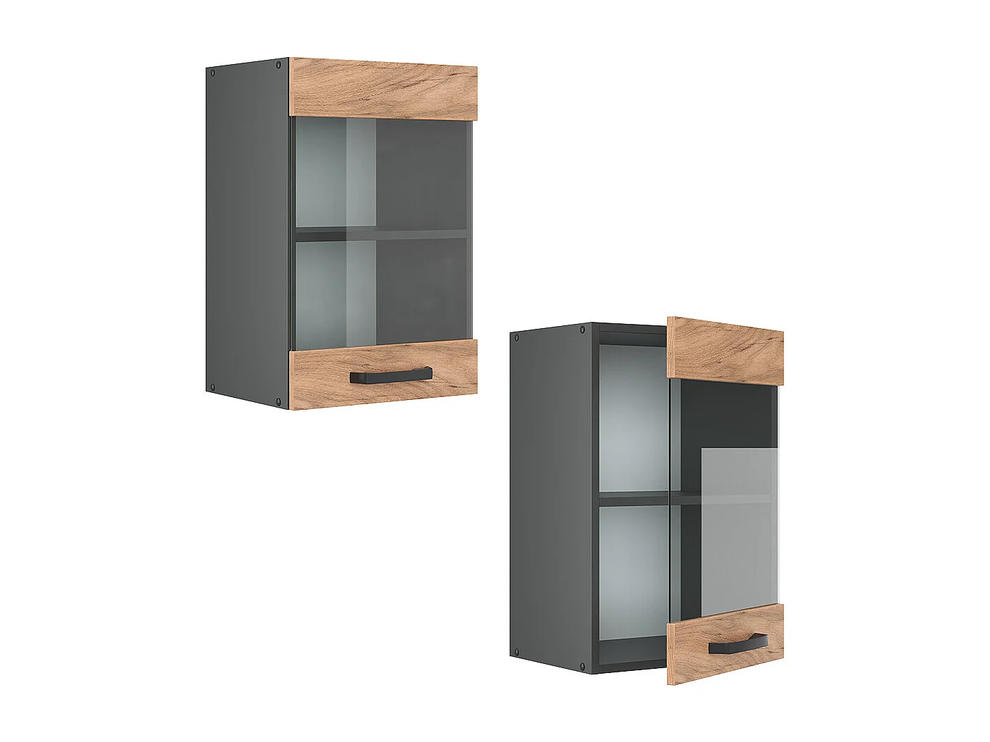 Armario de cocina con vidrio roble dorado 40x31x60 r-line