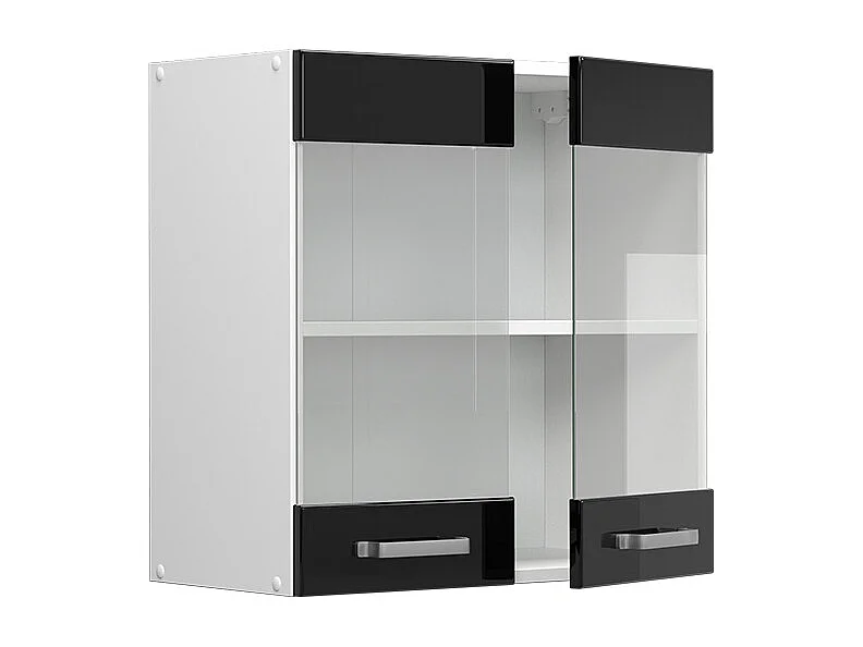 Armoire en verre noir haute brillance 60x31x60 r-line