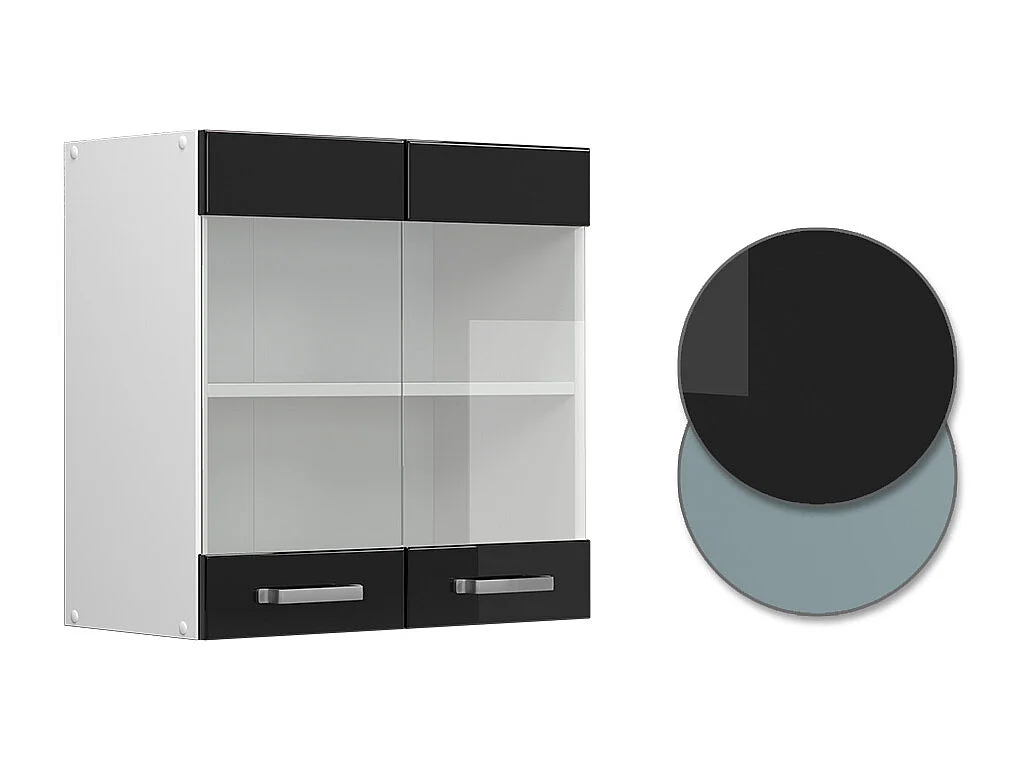 Armoire en verre noir haute brillance 60x31x60 r-line