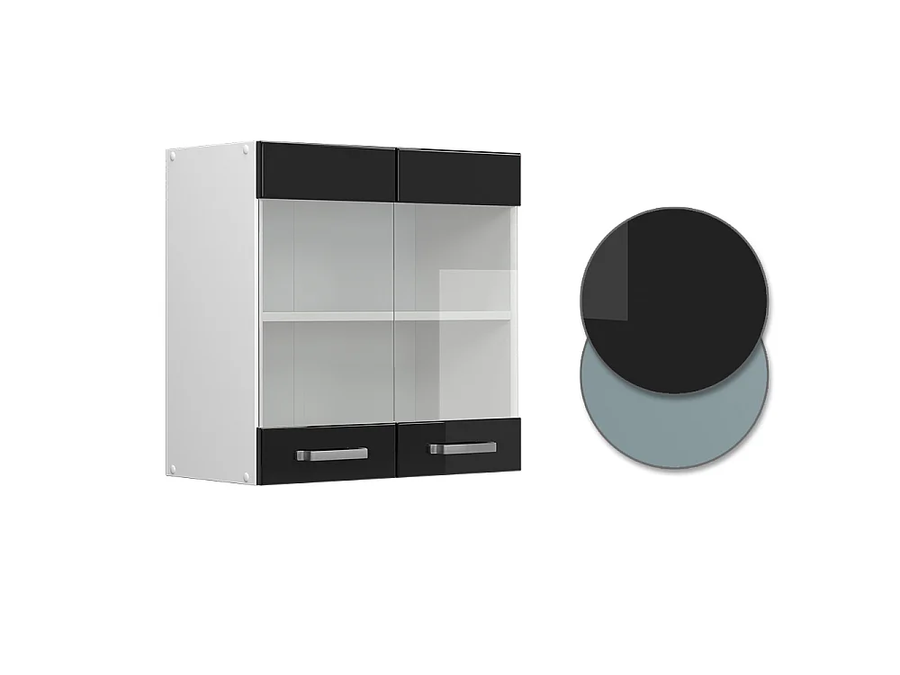Mobile da cucina in vetro nero lucido 60x31x60 r-line