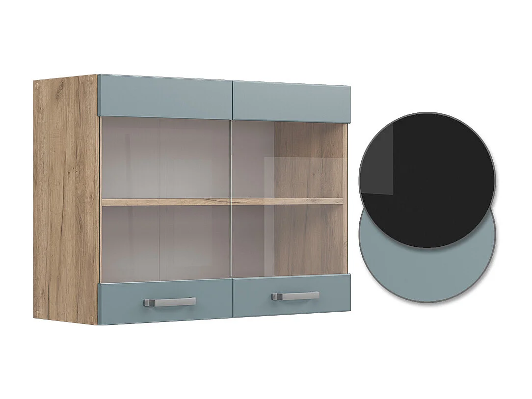 Armoire en verre bleu-gris 80x31x60 r-line