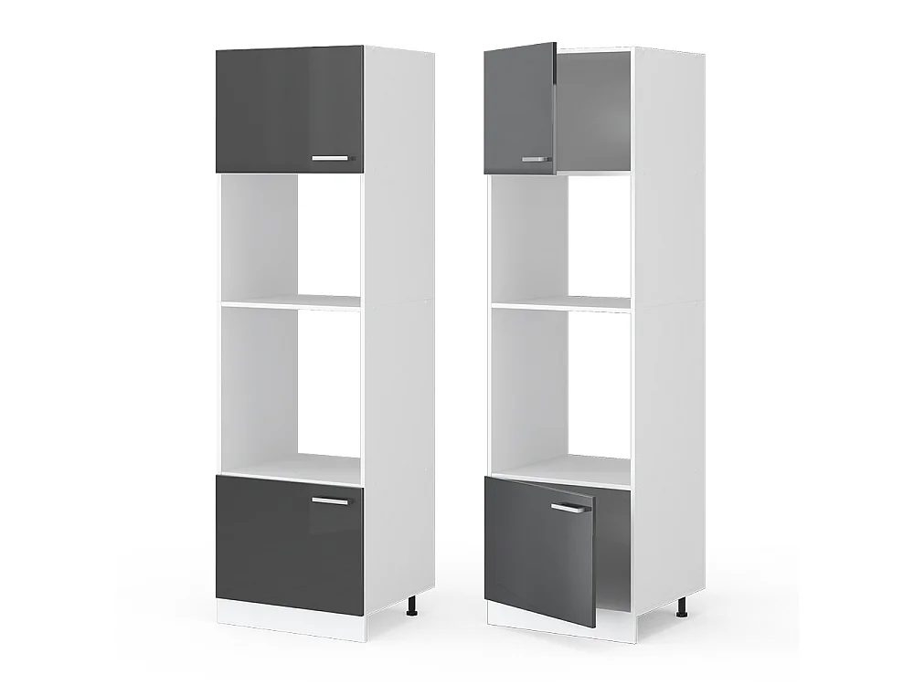 Mikrowellenschrank anthrazit hochglanz 60x57.2x206.8 r-line