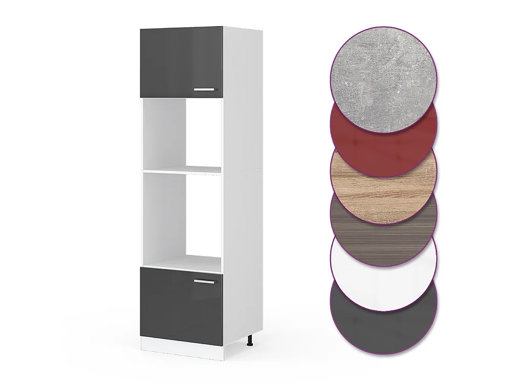 Mikrowellenschrank anthrazit hochglanz 60x57.2x206.8 r-line