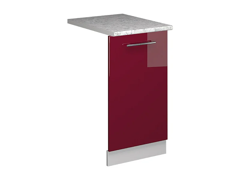 Façade de lave-vaisselle rouge bordeaux haute brillance 45x1.6x81.8 fame-line