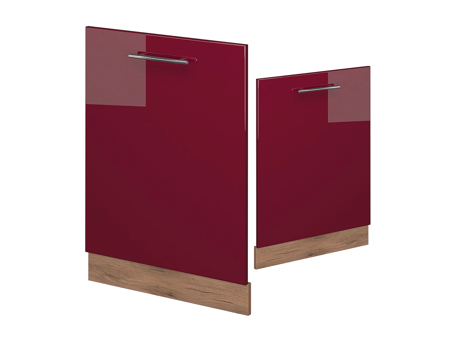 Façade de lave-vaisselle rouge bordeaux haute brillance 60x1.6x81.8 fame-line