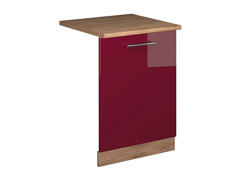 Façade de lave-vaisselle rouge bordeaux haute brillance 60x1.6x81.8 fame-line