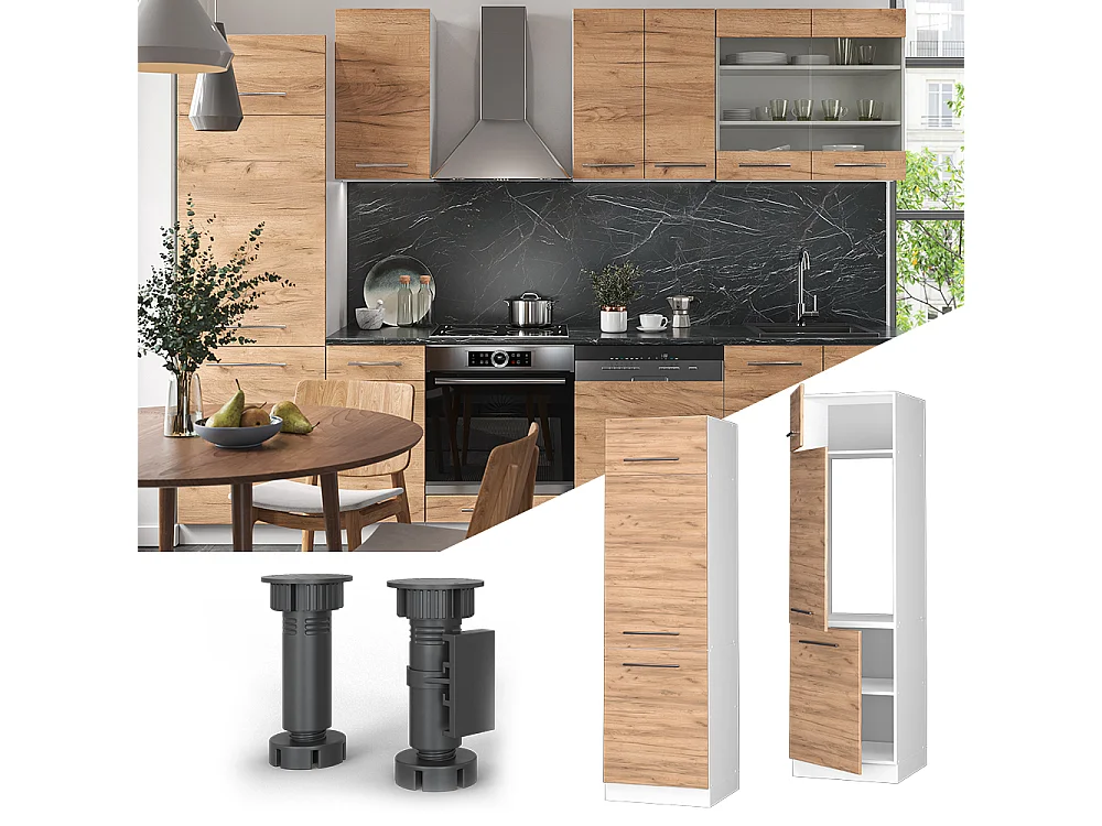 Armoire pour frigo chêne de force doré 60x58.1x206.8 fame-line