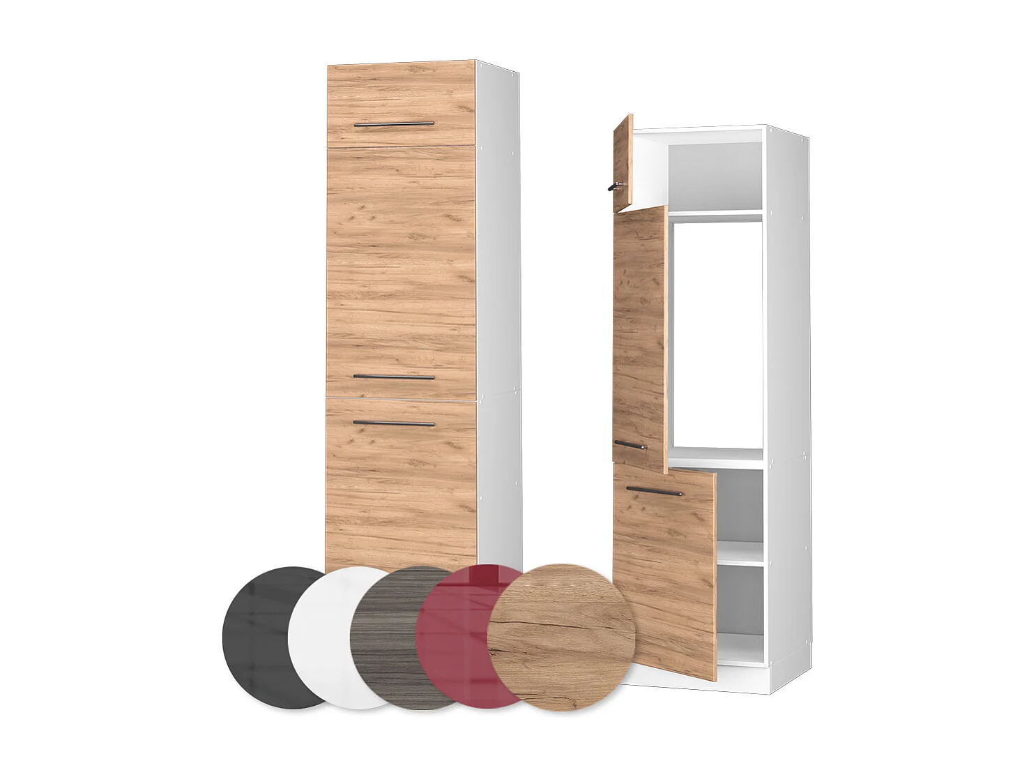 Armoire pour frigo chêne de force doré 60x58.1x206.8 fame-line