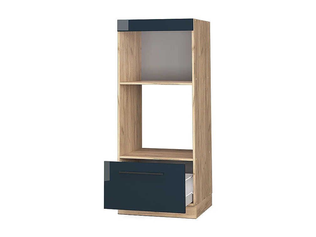 Armoire micro-ondes bleu foncé brillant 60x58.1x153.6 fame-line