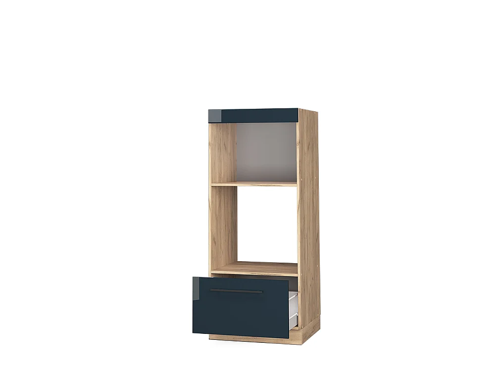 Armoire micro-ondes bleu foncé brillant 60x58.1x153.6 fame-line