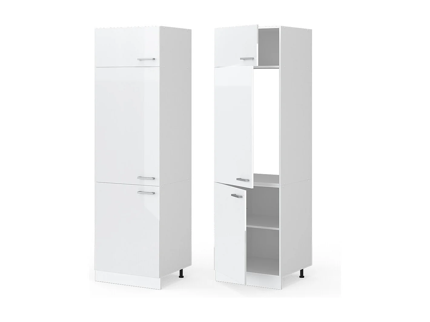 Armario para frigorífico empotrado blanco alto brillo 60x57.2x206.8 r-line