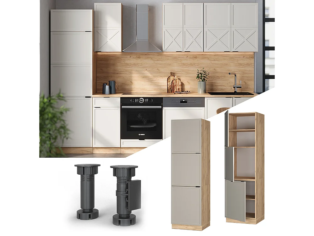 Ovenombouwkast grijsbeige 60x58x206.8 fame-line