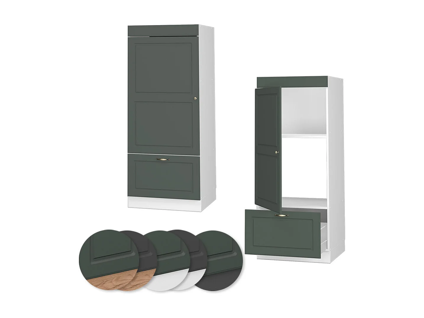 Armario para microondas verde dorado casa de campo 60x58.1x153.6 fame-line