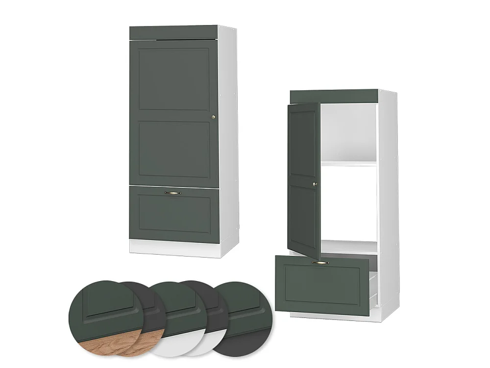 Armoire haute vert or campagne/blanc 60x58.1x153.6 fame-line