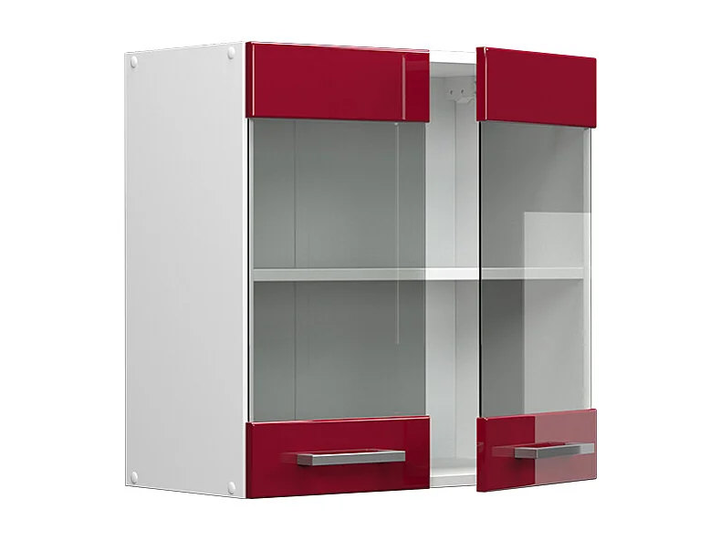 Armario de cocina con vidrio rojo de alto brillo 60x31x60 r-line