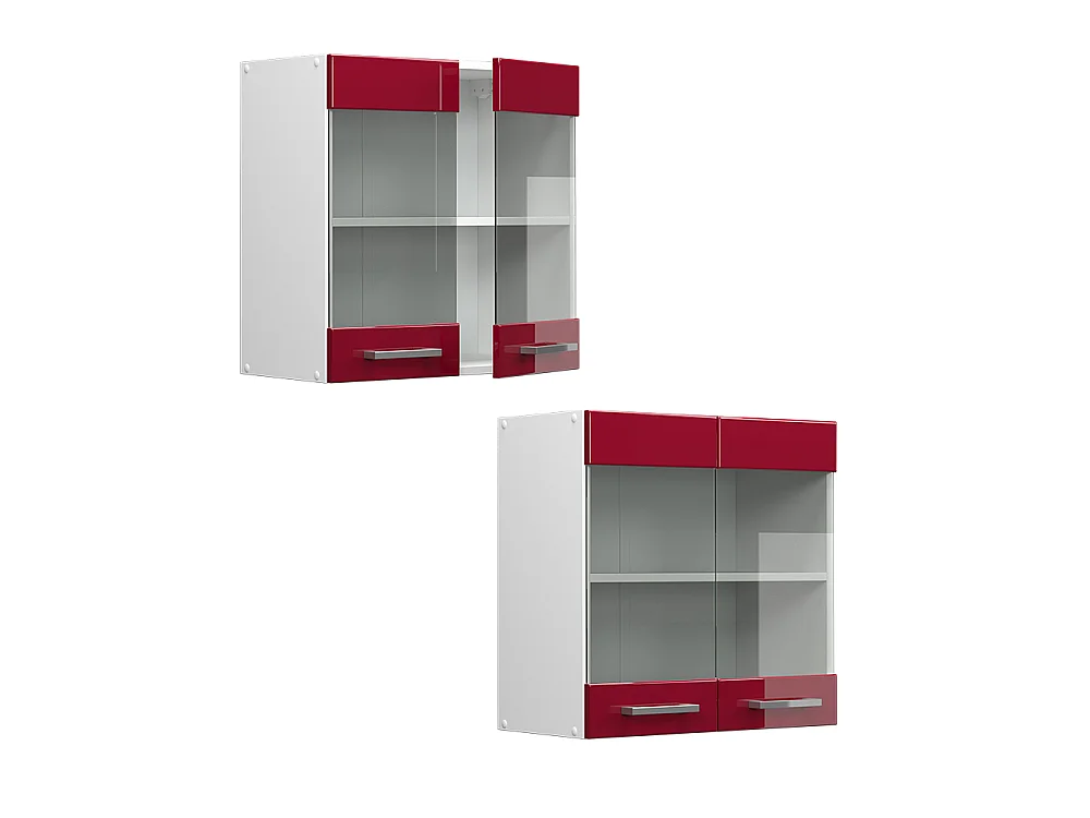 Mobile da cucina in vetro rosso lucido 60x31x60 r-line