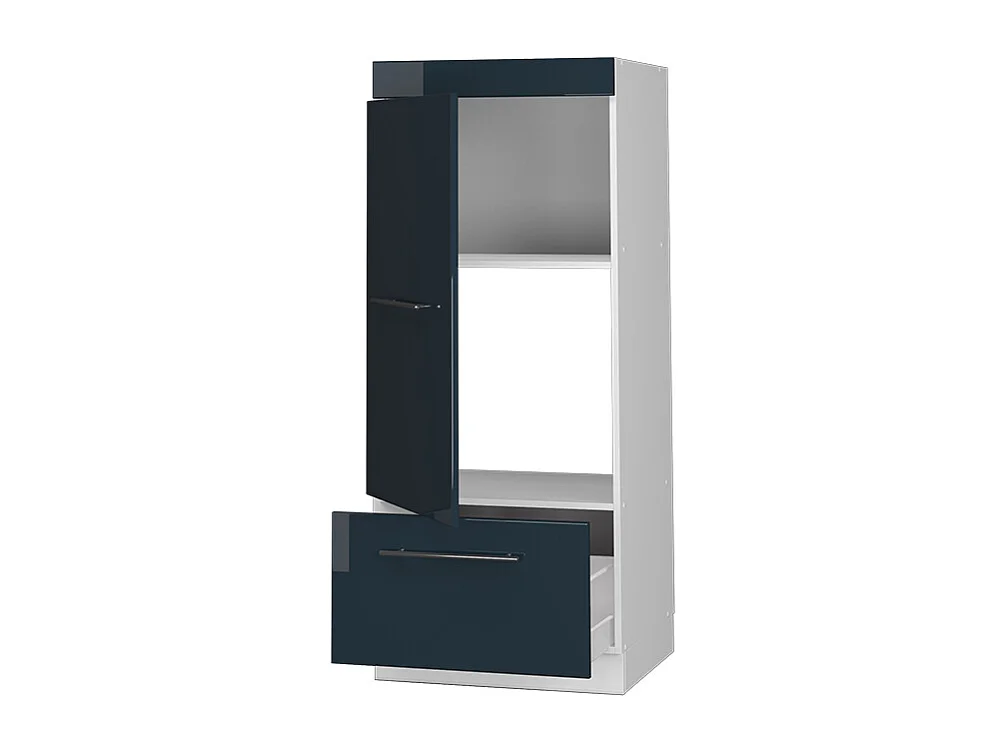 Szafka do mikrofalówki ciemnoniebieski wysoki połysk 60x58.1x153.6 fame-line