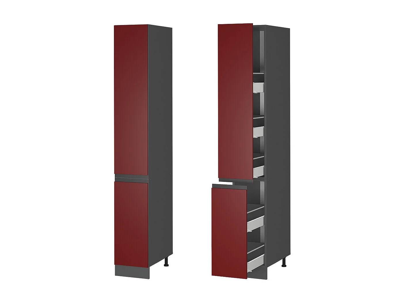 Meuble haute de cuisine rouge 30x57.2x206.8 r-line