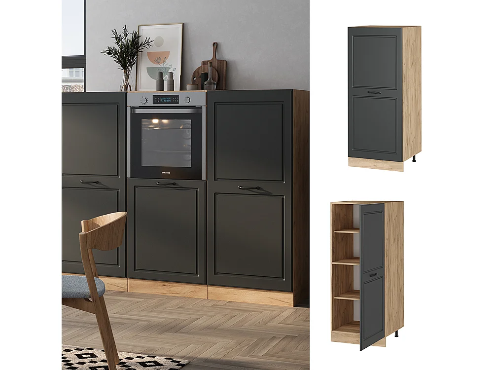 Meuble pour four anthracite campagne 60x57x143 r-line