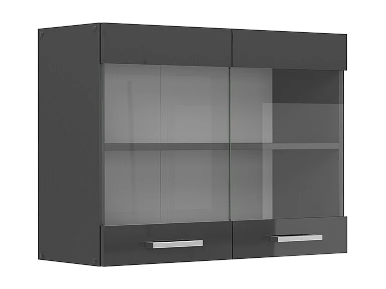 Armario de cocina con vidrio antracita alto brillo 80x31x60 r-line