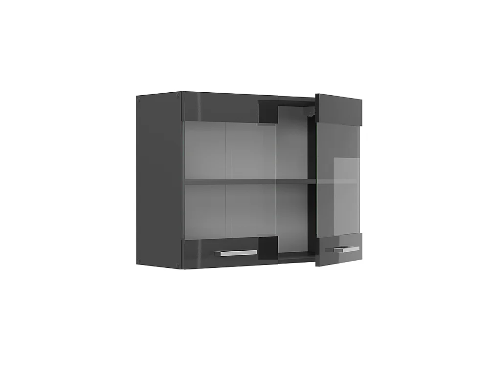 Armoire en verre anthracite haute brillance 80x31x60 r-line