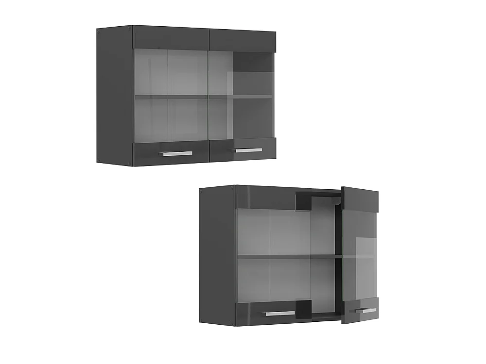 Armoire en verre anthracite haute brillance 80x31x60 r-line