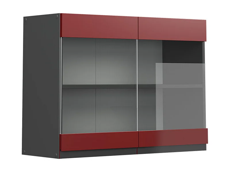 Glazen keukenkast rood 80x31x60 r-line