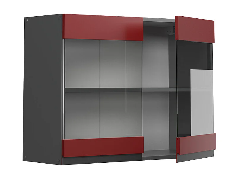 Armario de cocina con vidrio rojo 80x31x60 r-line