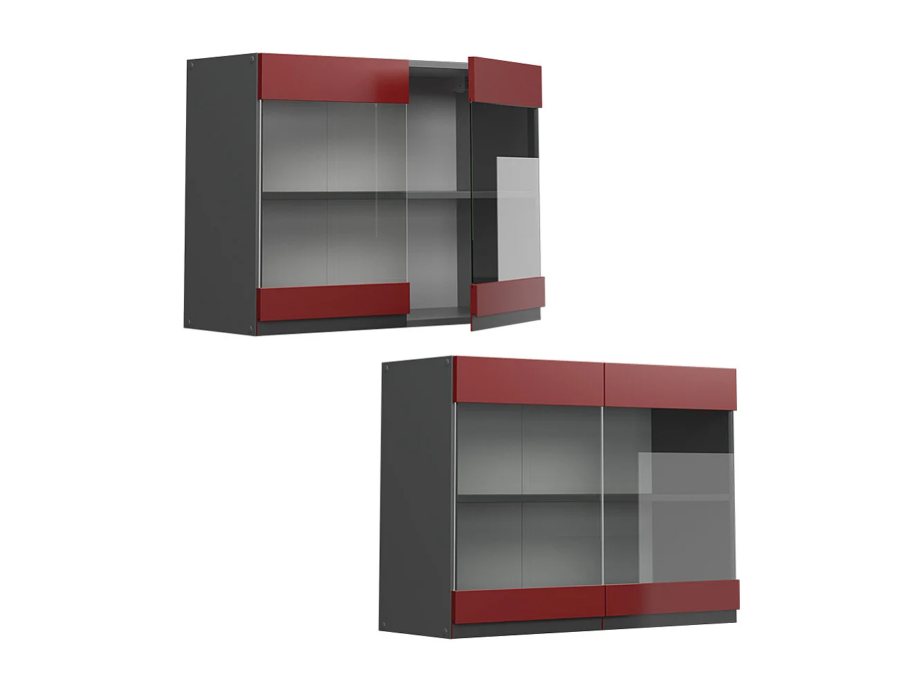 Armario de cocina con vidrio rojo 80x31x60 r-line