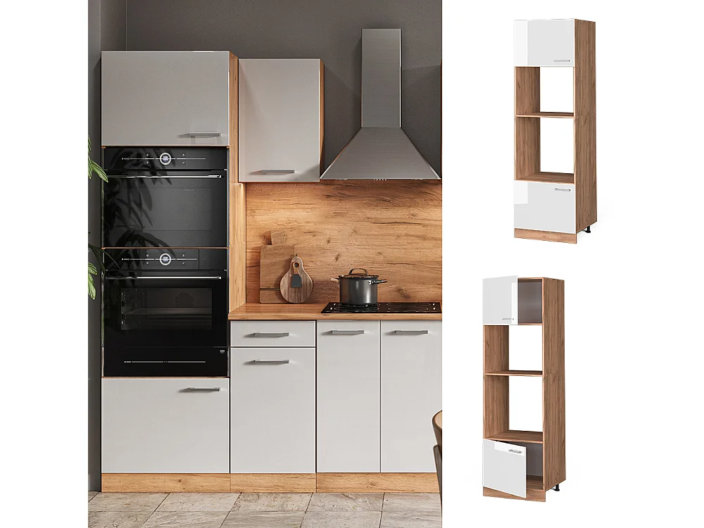 Szafka do mikrofalówki biały wysoki połysk 60x57.2x206.8 r-line