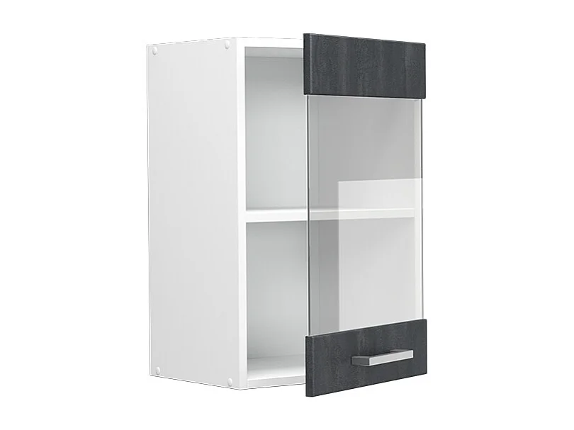 Armario de cocina con vidrio hormigón negro 40x31x60 r-line