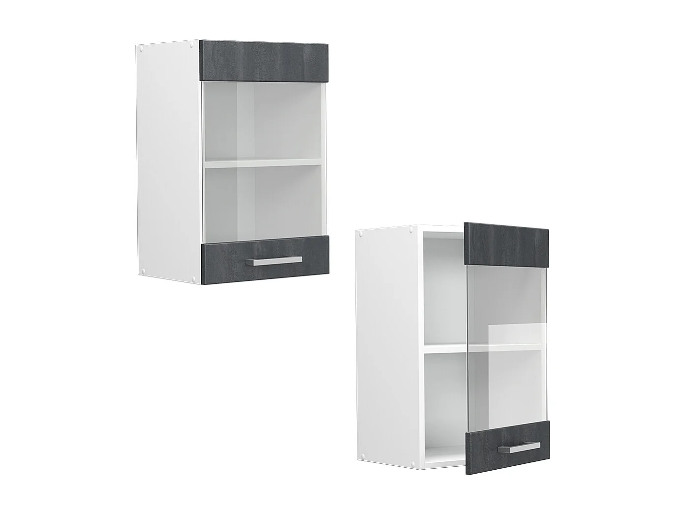 Armario de cocina con vidrio hormigón negro 40x31x60 r-line