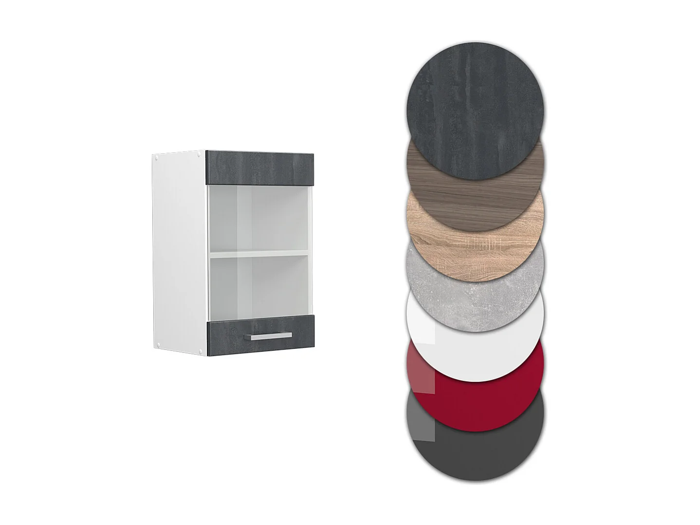 Armoire en verre béton noir 40x31x60 r-line